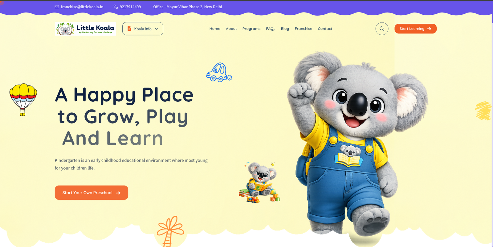 Little Koala – Preschool &amp;amp; Franchise Management Website